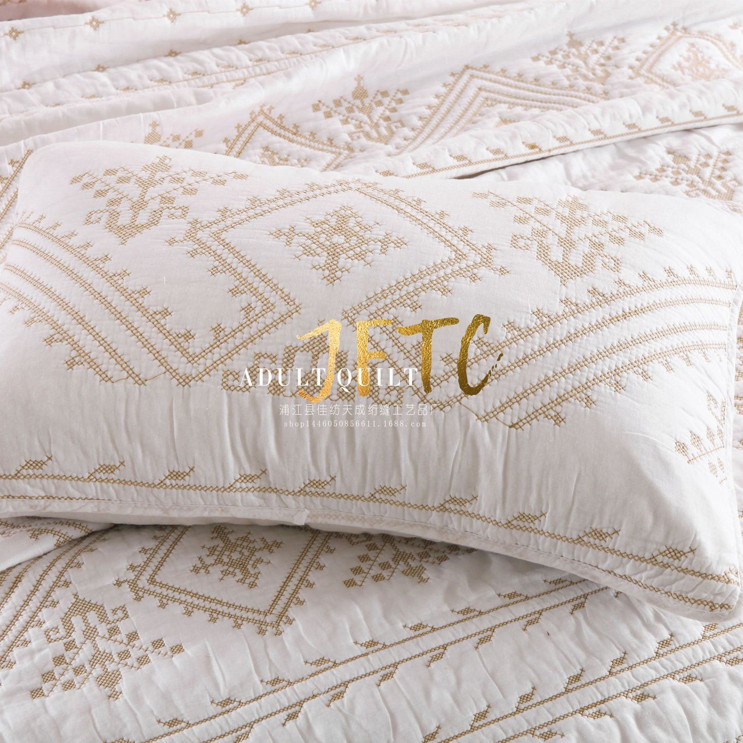 Cotton Retro Classic Solid Color
Bedding Three-piece Set