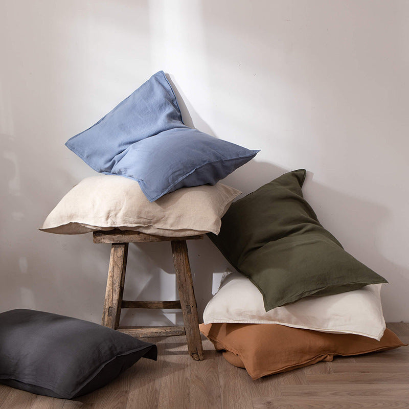 Ins Style Solid Color Linen Pillowcase