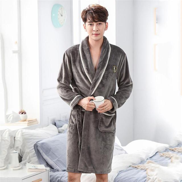 Winter Flannel Lovers Robe Gown