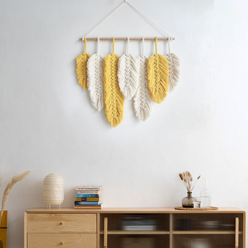 Lace woven geometric tapestry