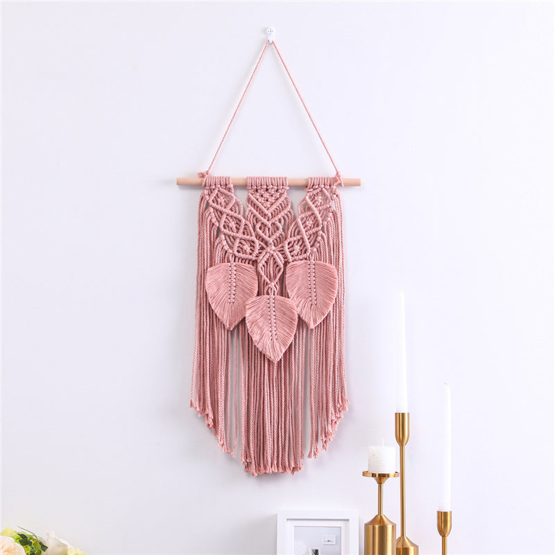 Cotton Rope Tassel Leaf Ornaments Hand-woven Tapestry