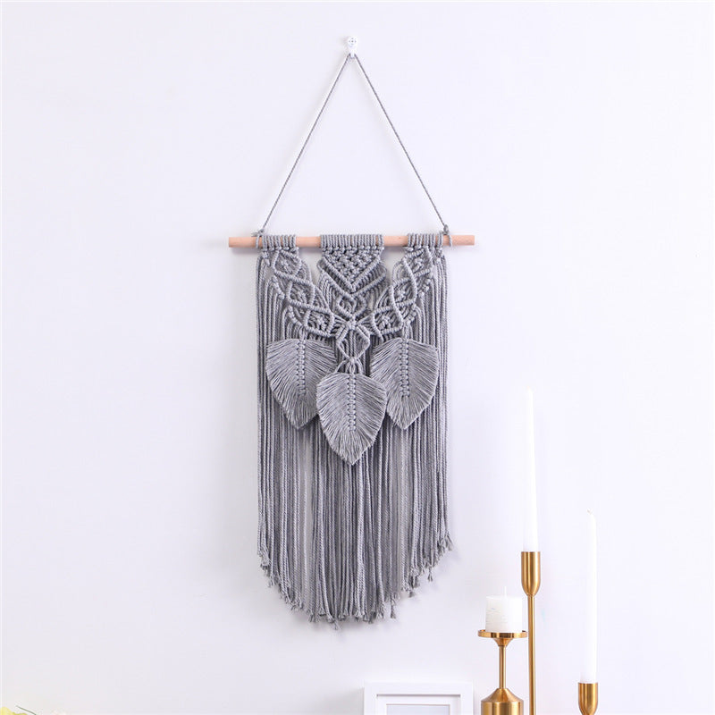 Cotton Rope Tassel Leaf Ornaments Hand-woven Tapestry