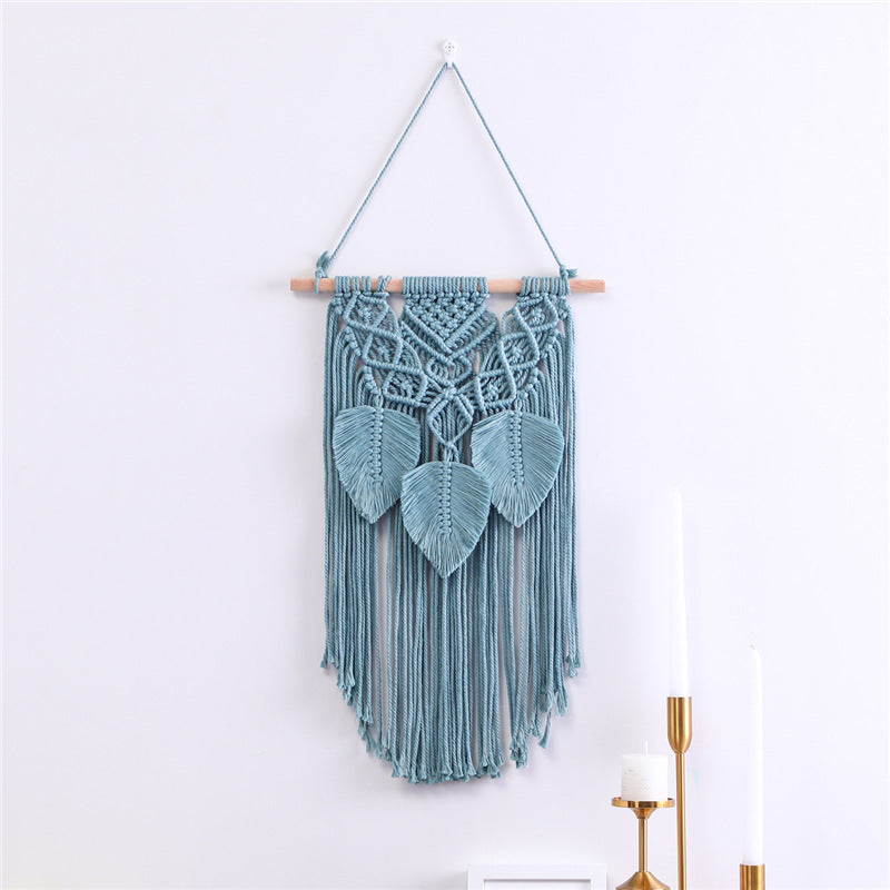Cotton Rope Tassel Leaf Ornaments Hand-woven Tapestry