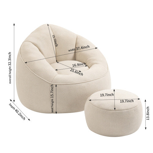 Bedding Bean Bag Sofa Chair With Padded Foam