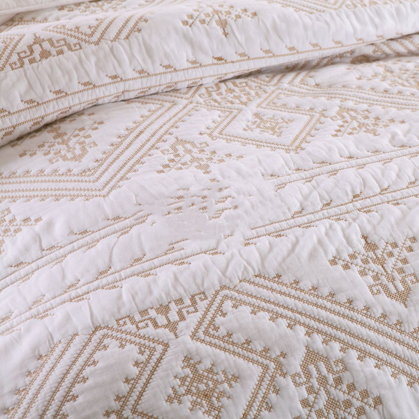 Cotton Retro Classic Solid Color
Bedding Three-piece Set