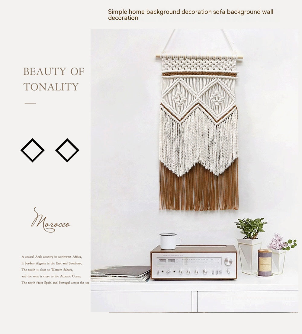 Hand-woven Tapestry Tassel Cotton String Wall Hanging