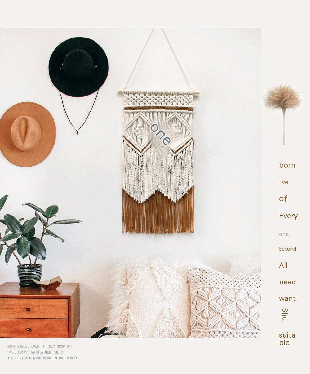 Hand-woven Tapestry Tassel Cotton String Wall Hanging