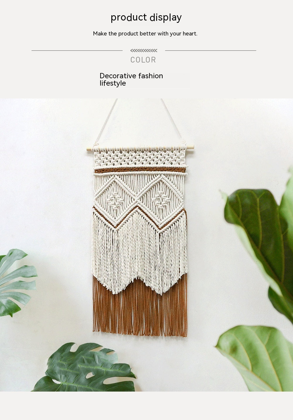 Hand-woven Tapestry Tassel Cotton String Wall Hanging