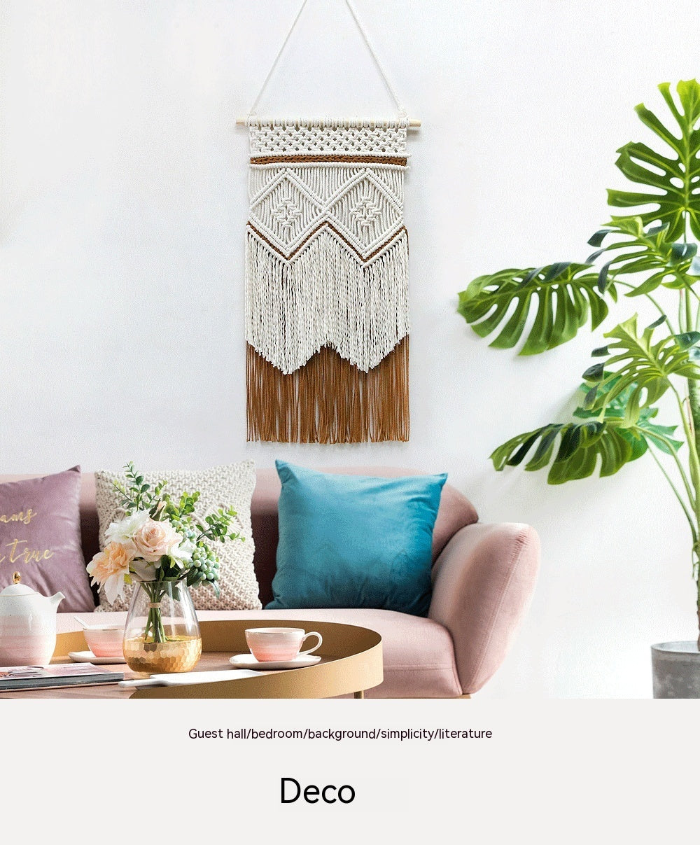 Hand-woven Tapestry Tassel Cotton String Wall Hanging