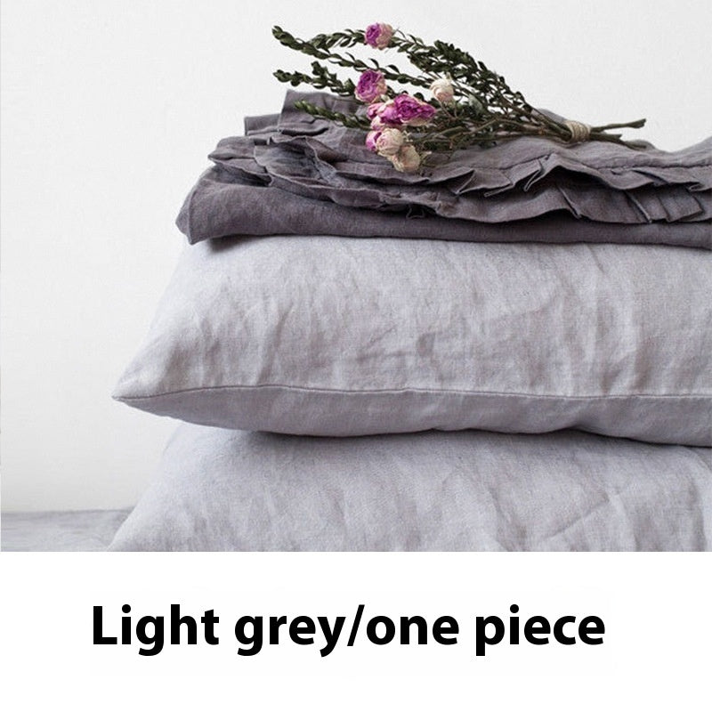 Ins Style Solid Color Linen Pillowcase