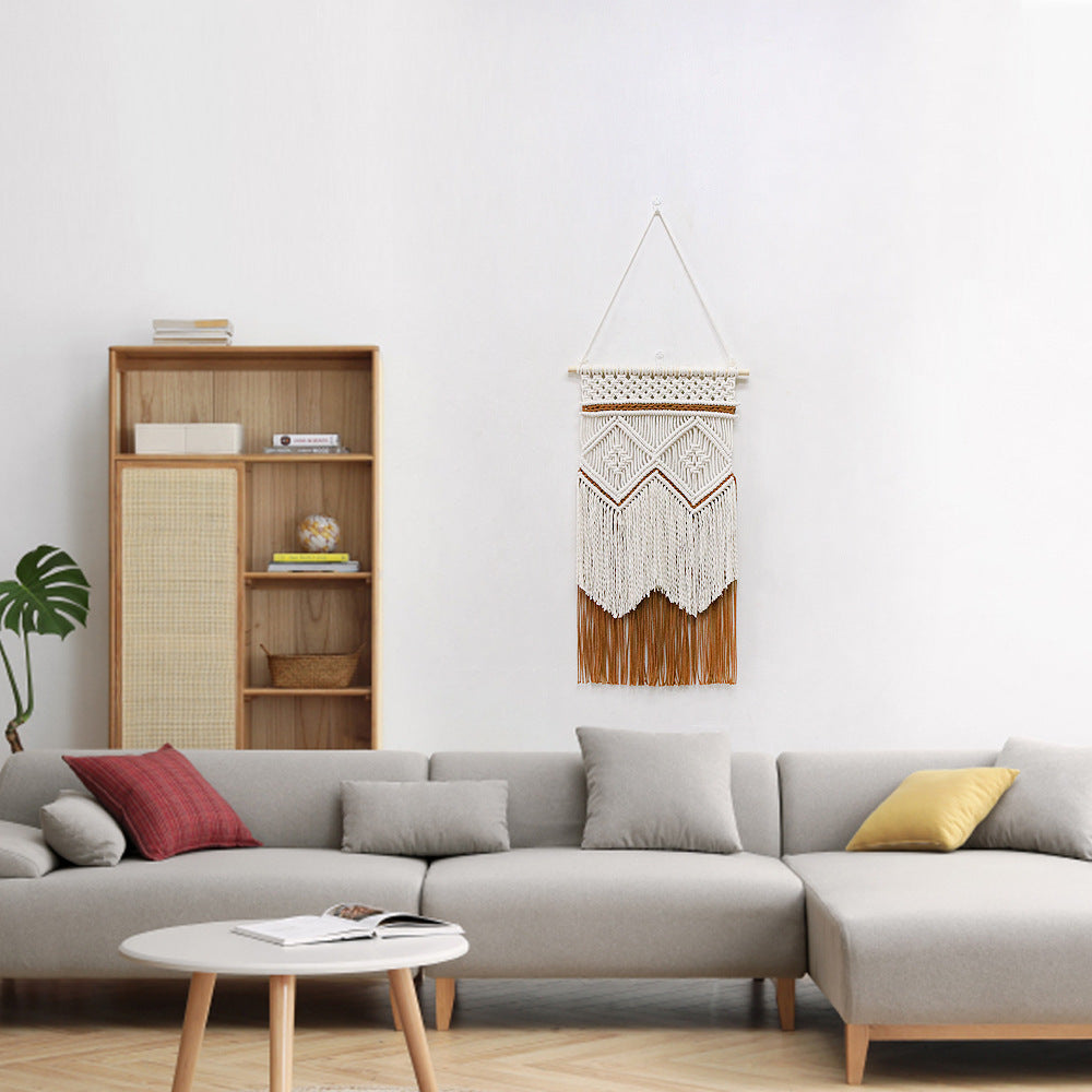 Hand-woven Tapestry Tassel Cotton String Wall Hanging