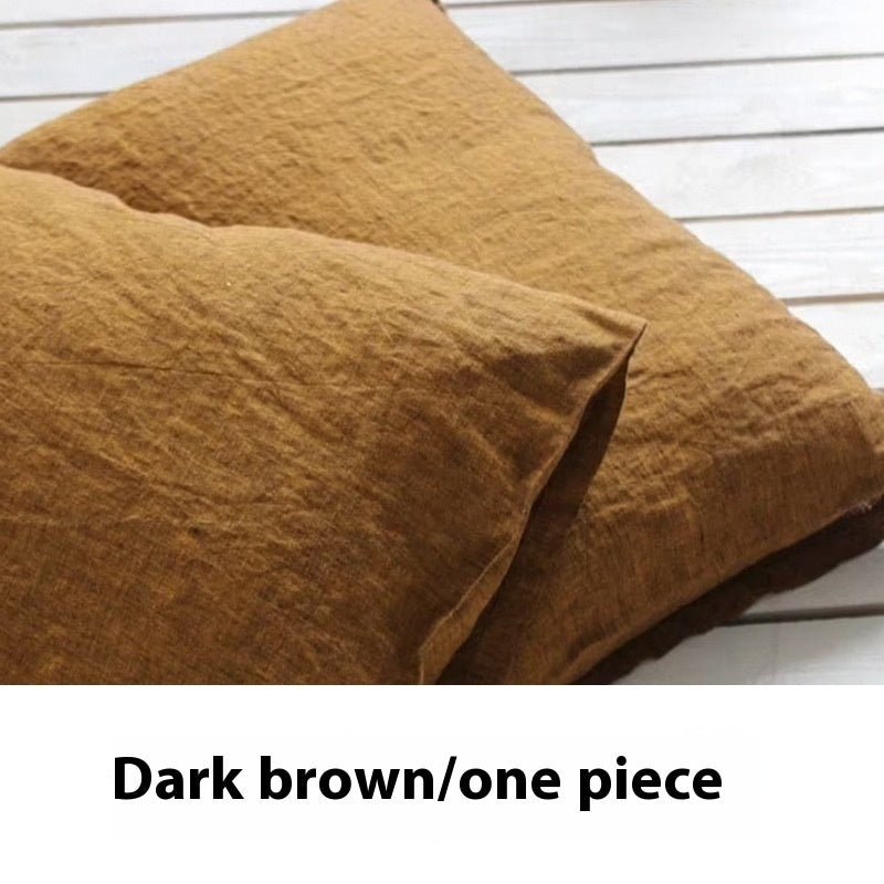 Ins Style Solid Color Linen Pillowcase