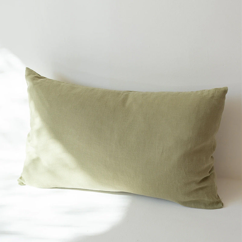 Ins Style Solid Color Linen Pillowcase