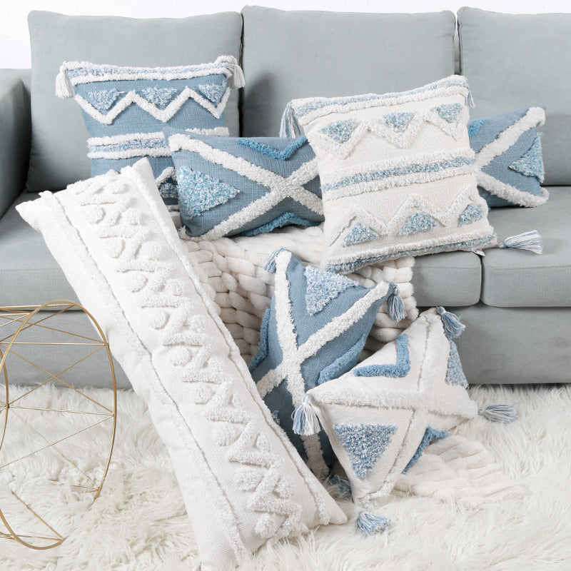 Blue Geometric Tufted
Pillow Extensions