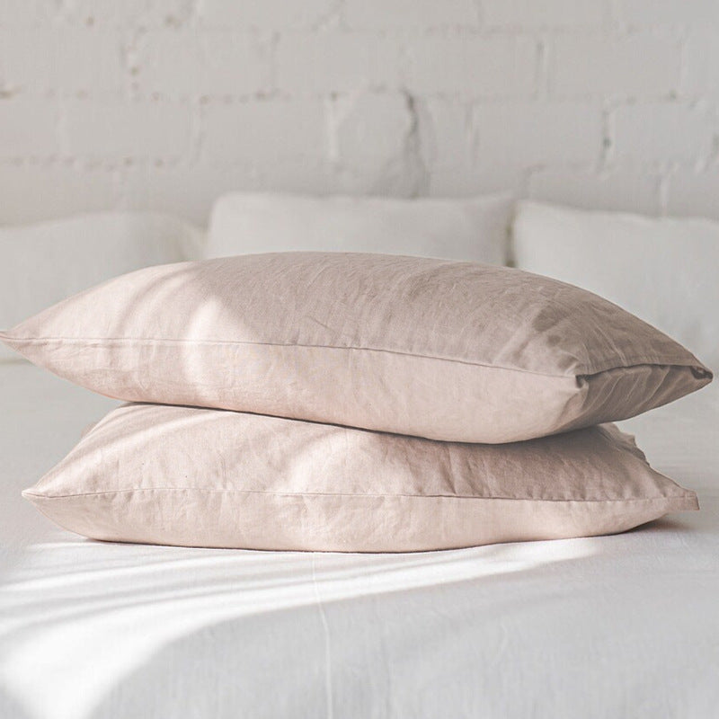 Ins Style Solid Color Linen Pillowcase