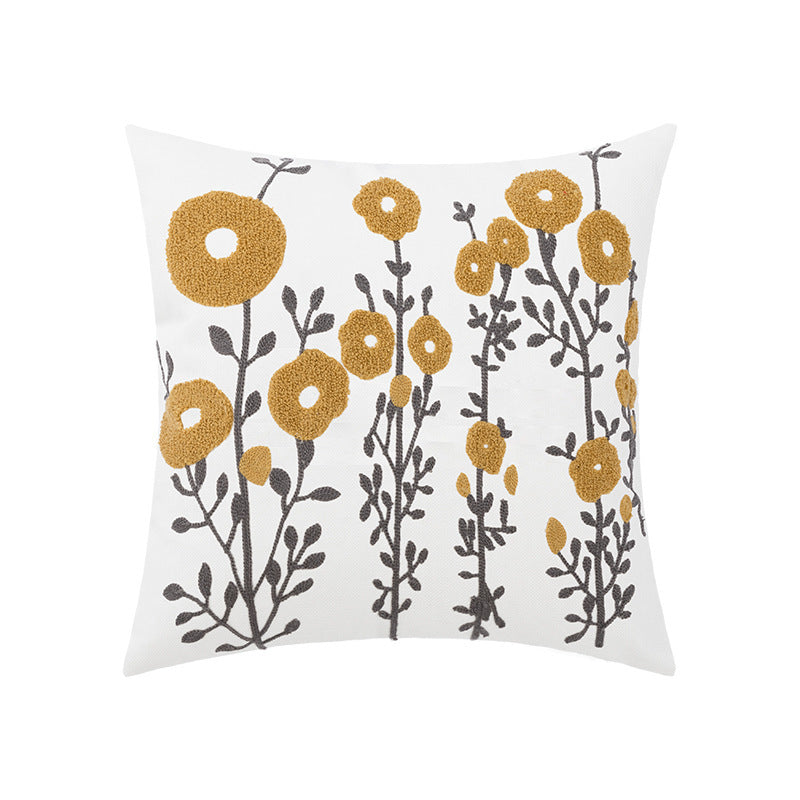 Sofa Seat Pillow Cover
Cotton Chain Embroidered Lumbar