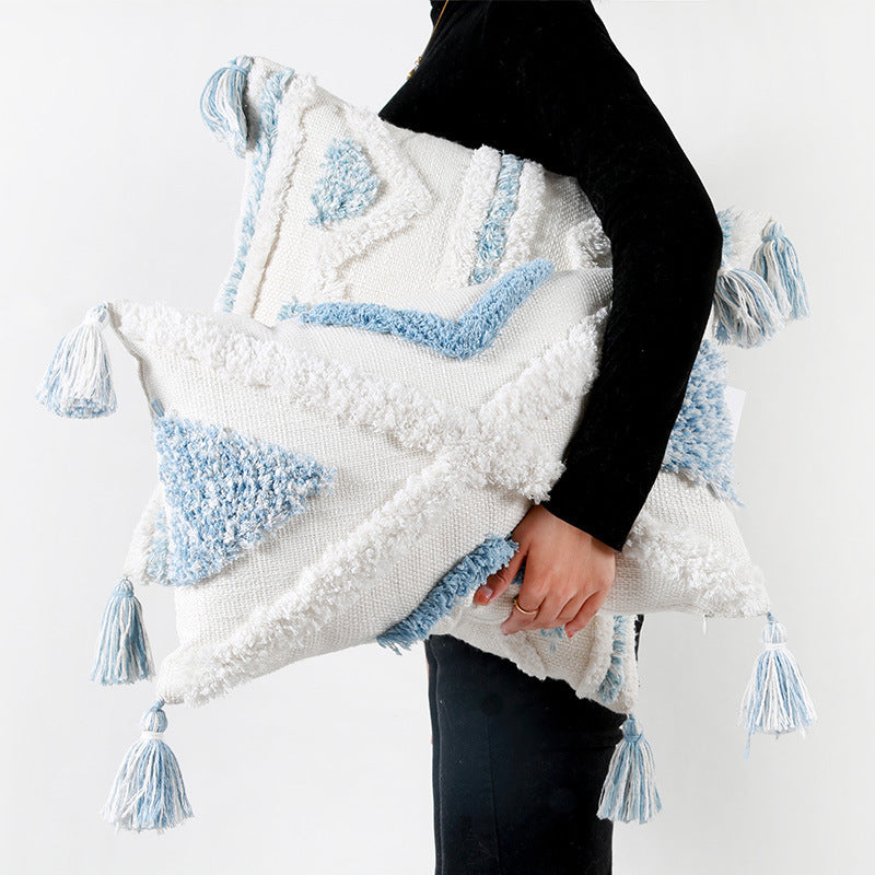 Blue Geometric Tufted
Pillow Extensions