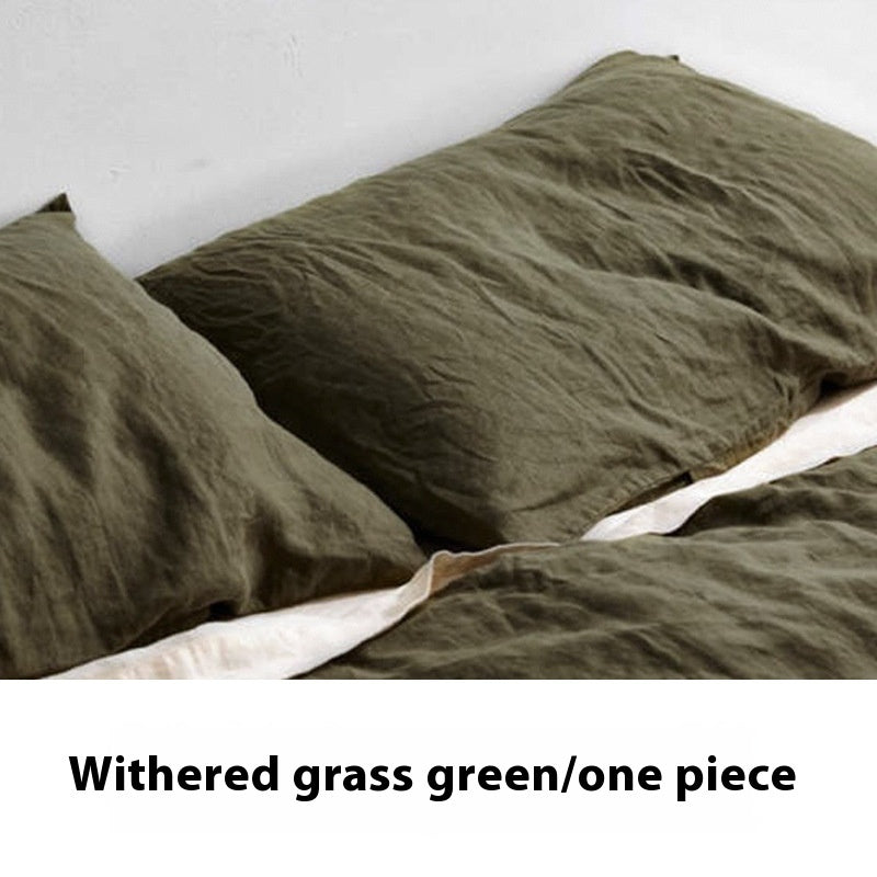 Ins Style Solid Color Linen Pillowcase