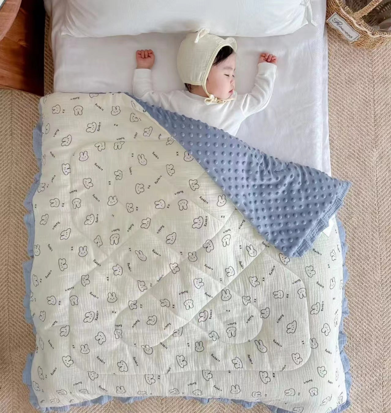 Lace Kindergarten Nap Soothing Ruffled Quilt