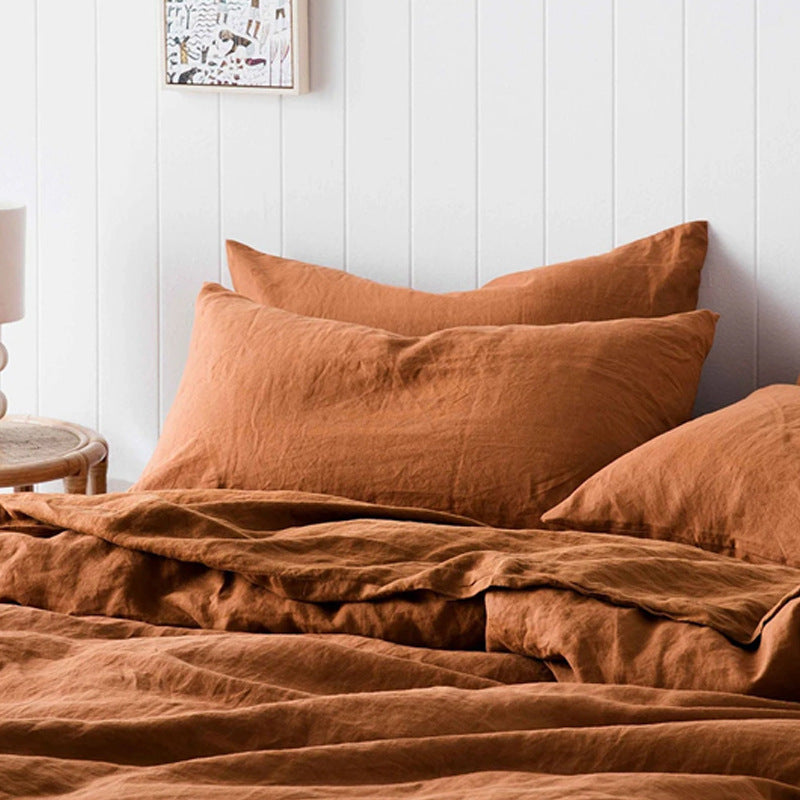 Ins Style Solid Color Linen Pillowcase