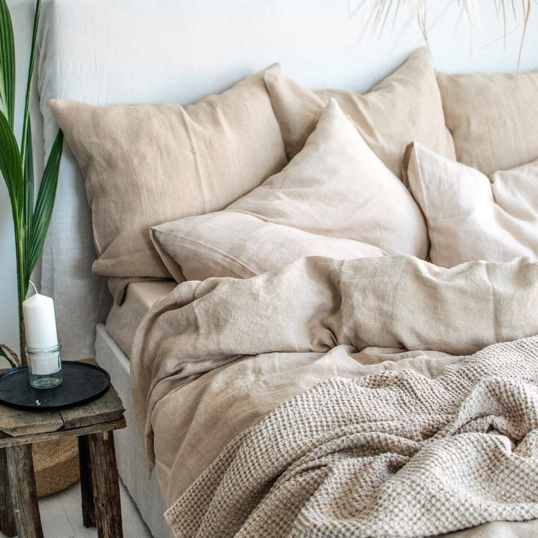 Ins Style Solid Color Linen Pillowcase
