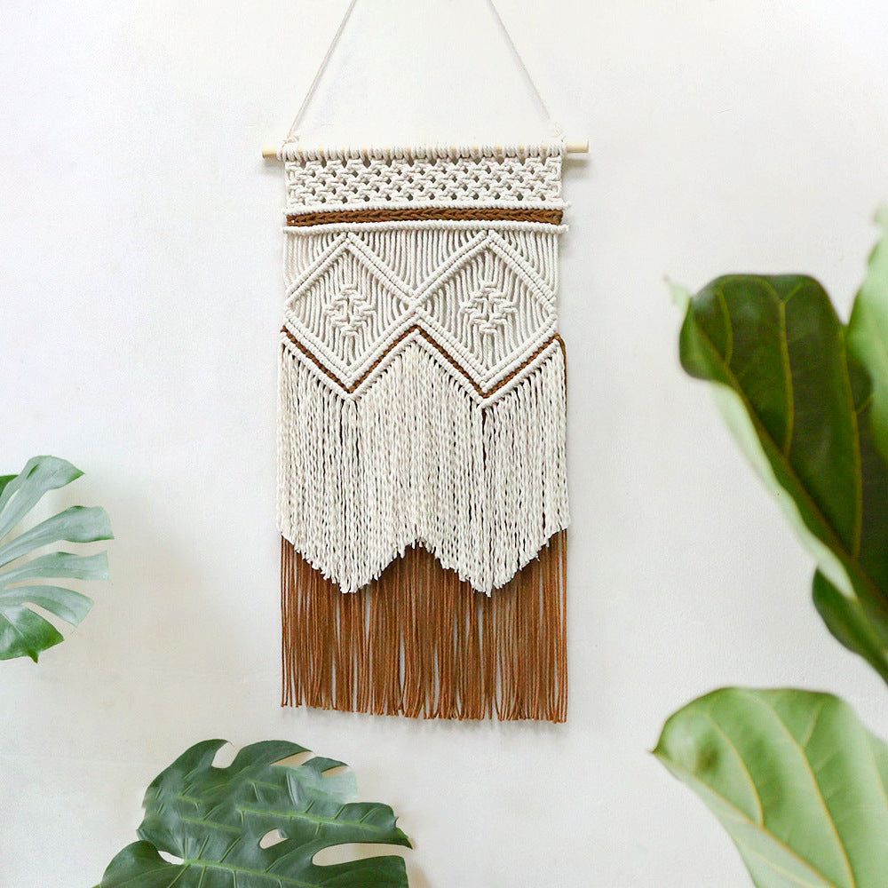 Hand-woven Tapestry Tassel Cotton String Wall Hanging