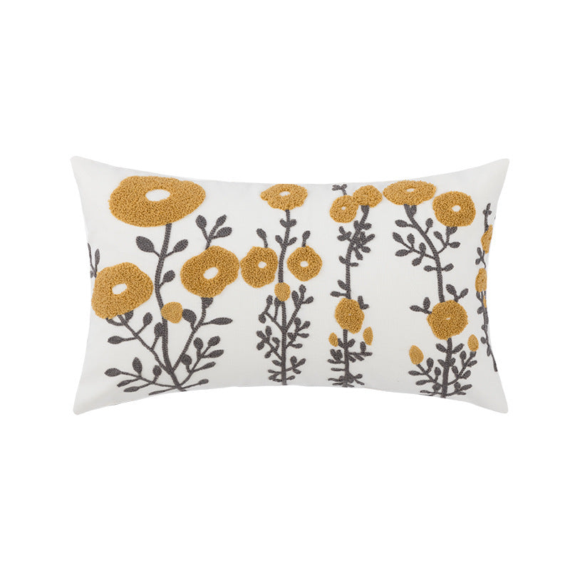 Sofa Seat Pillow Cover
Cotton Chain Embroidered Lumbar