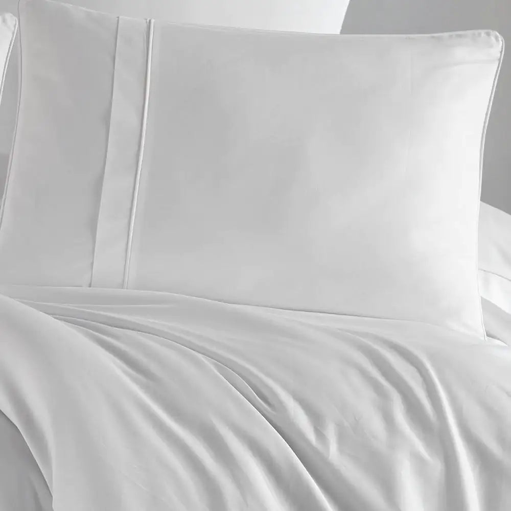 Hobby Plain - White Double 300TC Satin Duvet Cover Set