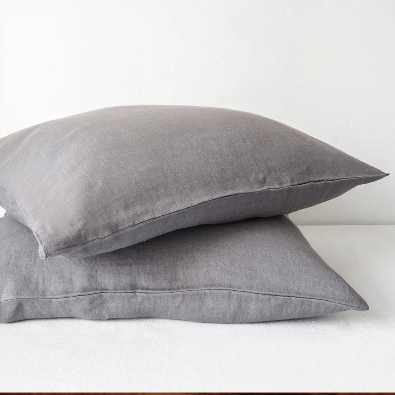 Ins Style Solid Color Linen Pillowcase