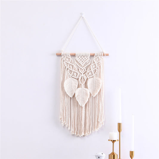 Cotton Rope Tassel Leaf Ornaments Hand-woven Tapestry