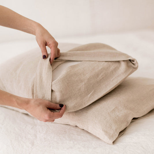 Ins Style Solid Color Linen Pillowcase