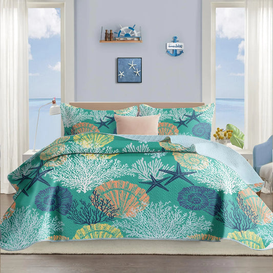 Soft Lightweight Beach Bedding Nautical Bedspread