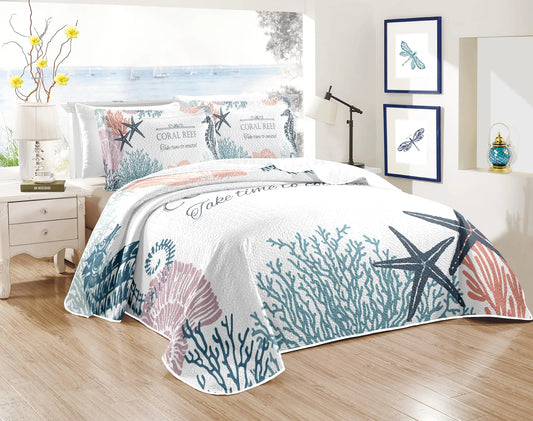 Ocean Bedspreads Coastal Coverlet/Ultimate softness /Comfort
