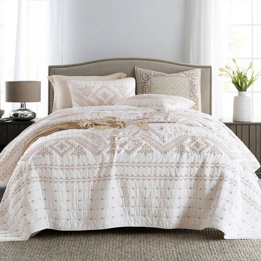Cotton Retro Classic Solid Color 
Bedding Three-piece Set