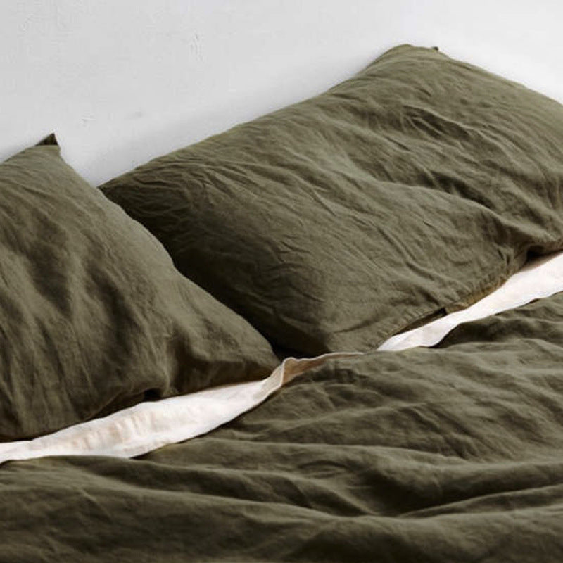 Ins Style Solid Color Linen Pillowcase